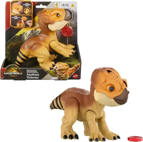 Mattel Jurassic WORLD Spielfigur Interaktiver Dinosaurier Aquilops JGC01 / mit Geräuschen / ab 4 Jahren