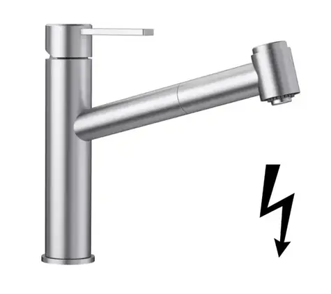 Blanco Ambis S - Spültischarmatur mit Ausziehbrause, gebürsteter Edelstahl 