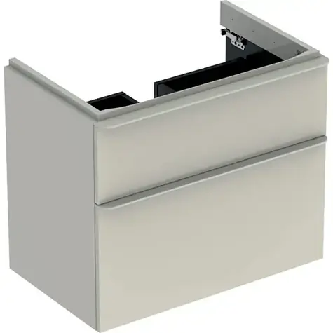 Geberit Smyle Square - Waschtischunterschrank sandgrau / 73x47x62 cm / 2 Schubladen