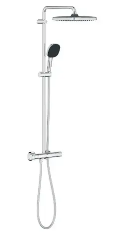 Grohe Vitalio Comfort - Duschset mit Thermostat 25 x 25 cm | 2 Strahlarten | Chrom 