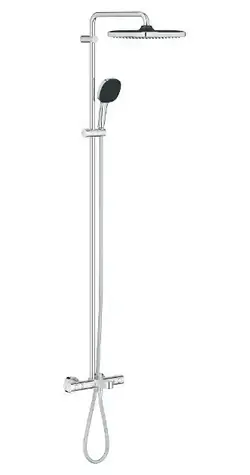 Grohe Vitalio Comfort - Duschset mit Badewannenthermostat 25 x 25 cm | 2 Strahlarten | Chrom 