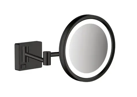 Hansgrohe AddStoris - Kosmetikwandspiegel mit LED-Beleuchtung, mattschwarz 