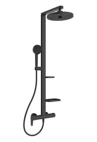 Ideal Standard ALU+ - Duschset mit Mischbatterie | Durchmesser 26 cm | 2 Düsen | seidenmatt schwarz 