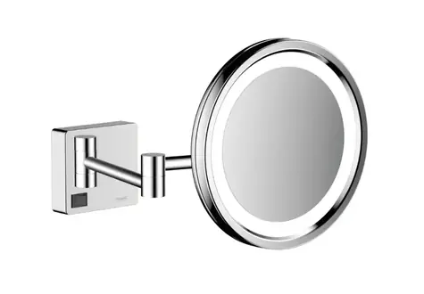 Hansgrohe AddStoris - Kosmetikwandspiegel mit LED-Beleuchtung | Chrom