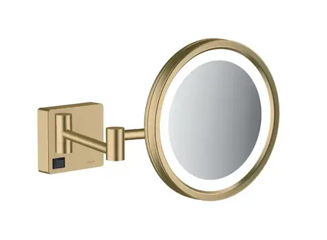 Hansgrohe AddStoris - Kosmetikwandspiegel mit LED-Beleuchtung | gebürstetes Bronze