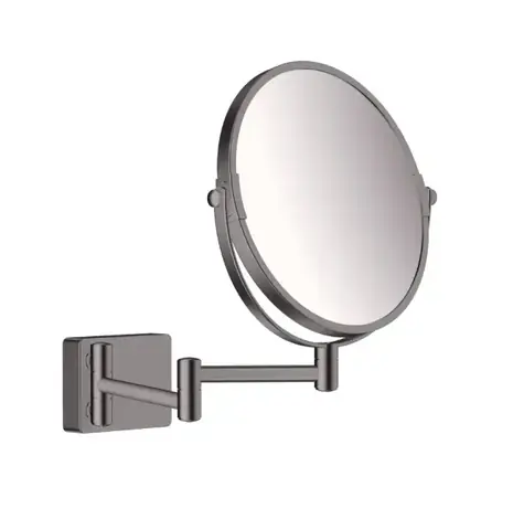 Hansgrohe AddStoris - Kosmetikwandspiegel | Gebürstetes Schwarzchrom