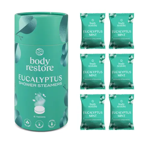 Body Restore Eukalyptus Duschtabletten / Duschtabletten / Duft: Eukalyptus & Minze / 6 Stück