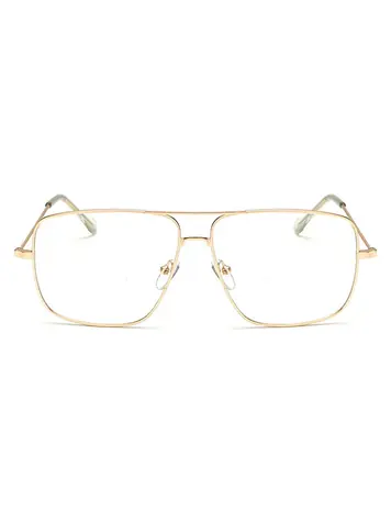 VeyRey Brille mit klaren Gläsern quadratisch Miles gold