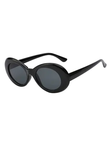 VeyRey Ovale Sonnenbrille Cobain Schwarz