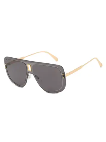 VeyRey Oversized-Sonnenbrille mit schwarzen Gläsern
