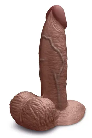b-Vibe Slipskin Realistischer Silikondildo 15 cm, dick, braun