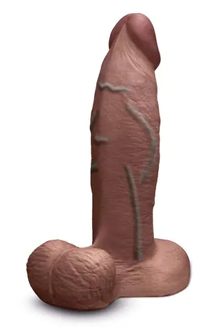 b-Vibe Slipskin Realistischer Silikondildo 20 cm, dick, braun