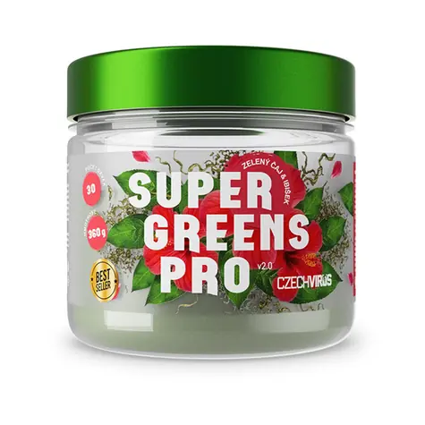 Czech Virus Super Greens Pro V2.0 360 g Grüner Tee und Hibiskus