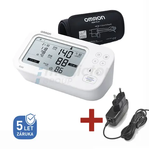 Omron M6 Comfort AFib weiß / Digitales Blutdruckmessgerät mit Netzanschluss