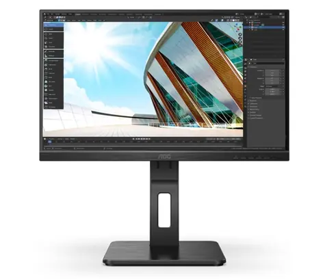 23,8" AOC 24P2Q schwarz / 1920 x 1080 / 16:9 / 250cd-m2 / 4ms / 1000:1 / HDMI+VGA+DP+DVI / 3,5mm Klinke / VESA / Repro
