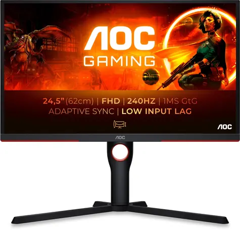 24,5" AOC 25G3ZM / VA / 1920 x 1080 / 3000:1 / 300cd / 1 ms / HDMI / DP / 3,5-Buchse / VESA