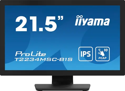 21,5" IIYAMA T2234MSC-B1S / IPS / 1920x1080 / 1000:1 / 350cd-m2 / 8ms / HDMI+DP+VGA / Lautsprecher / VESA 