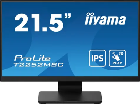 21,5" IIYAMA T2252MSC-B2 / IPS / 1920x1080 / 1000:1 / 250cd-m2 / 5ms / HDMI+DP / Lautsprecher / VESA