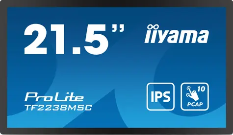 21,5" IIYAMA TF2238MSC-B1 / IPS / 1920x1080 / 1000:1 / 600cd-m2 / 5ms / HDMI+DP / Lautsprecher / VESA