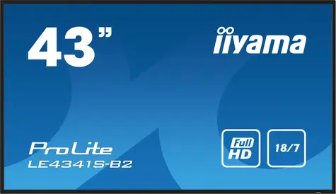 43" IIYAMA LE4341S-B2 schwarz / IPS / 1920x1080 / 16:9 / 8ms / 1200:1 / 350cd / Lautsprecher / VGA / HDMI 