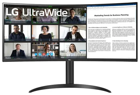 34" LG UltraWide 34WR55QK-B / VA / 3440x1440 / 21:9 / 3000:1 / 5ms / 300cd-m2 / HDMI / DP / VESA