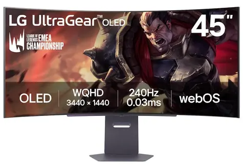 44,5" LG 45GX90SA-B Schwarz / OLED / 3440 x 1440 / 21:9 / 275 cd/m / 240 Hz / 0,03 ms / DP / HDMI