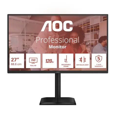 27" AOC 27E4CV schwarz / IPS / 1920x1080 / 16:9 / 4 ms / 1500:1 / 300 cd/m / HDMI + DP + USB-C / VESA