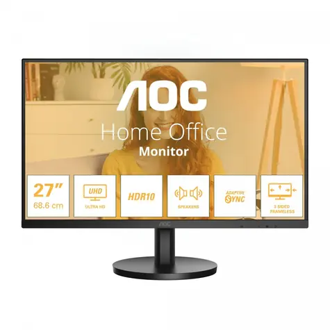 27" AOC U27B3A schwarz / IPS / 3840 x 2160 / 16:9 / 4 ms / 1000:1 / 350 cd/m / HDMI + DP / VESA