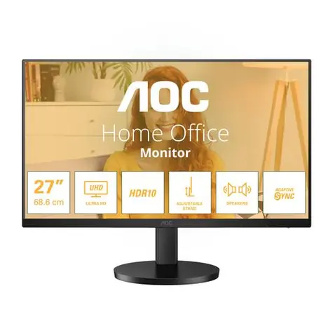 27" AOC U27B3AF schwarz / IPS / 3840 x 2160 / 16:9 / 4 ms / 1000:1 / 350 cd/m / HDMI + DP / VESA