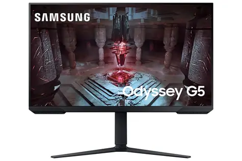 Nagelneuer 32" Samsung Odyssey G5 Fernseher, schwarz, VA-Display, 2560 x 1400 Pixel, 16:9-Format, 1 ms Reaktionszeit, 3000:1 Kontrastverhältnis, 300 cd/m Helligkeit, HDMI + DP, VESA-Anschluss