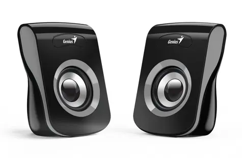 Genius SP-Q180 schwarz-grau / 2,0 / 6W / USB-Netzteil / Lautstärkeregler / 3,5-mm-Klinke