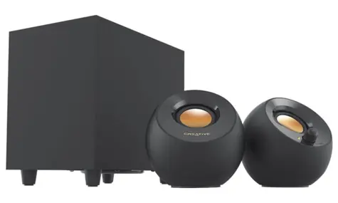 Creative Pebble PLUS 2.1 schwarz / Lautsprecher für PC / 2.1 / 8W RMS / USB-Stromversorgung