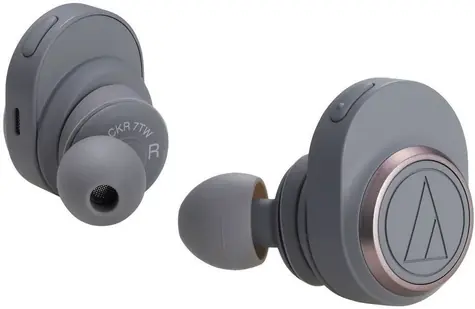 AUDIO-TECHNICA ATH-CKR7TW grau / kabellose Kopfhörer / Mikrofon / Bluetooth 5.0 / Qualcomm aptX / Ladekoffer