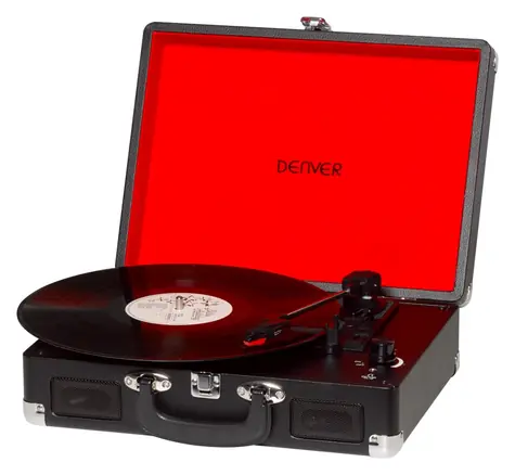 Denver VPL-120 schwarz / Plattenspieler / Anschluss an PC über USB / ermöglicht die Aufnahme von LP-Schallplatten auf den PC