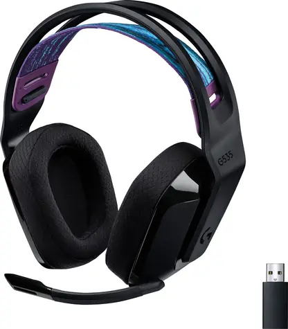 Logitech G535 Lightspeed schwarz / kabelloses Gaming-Headset / Mikrofon / USB LIGHTSPEED-Empfänger