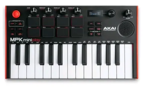 AKAI MPK Mini Play MK3 Control Keyboard Pad Controller MIDI USB Schwarz-Rot