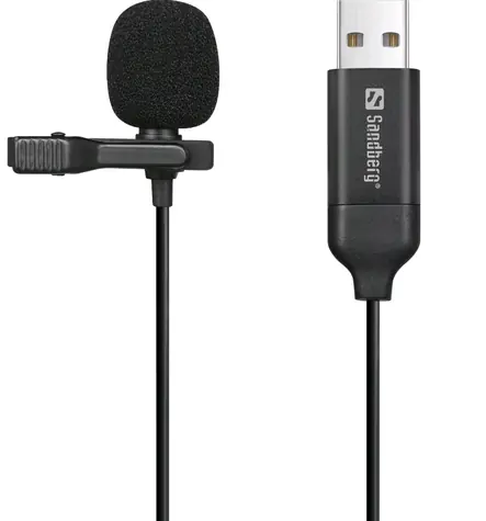 Sandberg Streamer USB Clip-Mikrofon / Ansteckmikrofon / USB-A