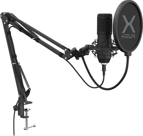 KRUX Edis 100 schwarz / Streaming-Boom-Mikrofon / USB / 192 kHz 
