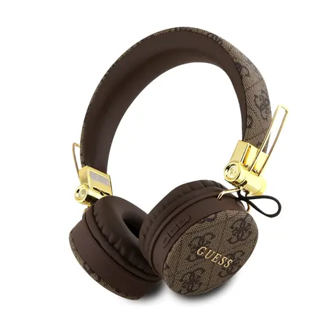 Guess PU 4G Metal Logo Bluetooth-Stereo-Kopfhörer braun / Bluetooth 5.3 / 300 mAh