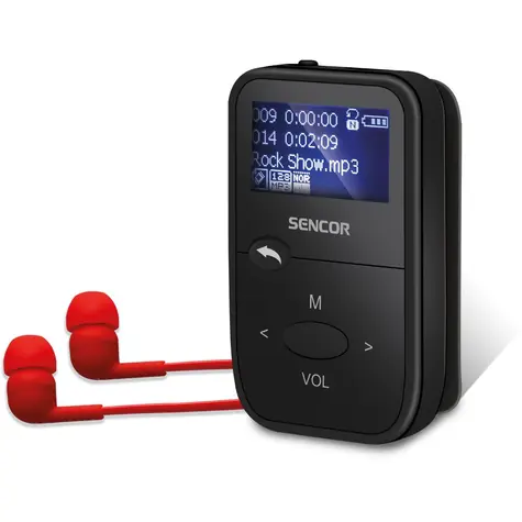 Sencor SFP 4408BK schwarz / MP3-Player / 1,1" LCD / 8GB / MicroSD