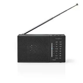 Nedis FM-Radio / Tragbar / AM / FM / Batteriebetrieben / Analog / 1,5 W / Schwarzweiß-Display 