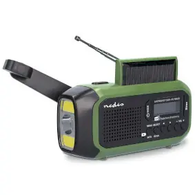 Nedis Notfallradio Schwarz / Tragbares Design / DAB+ / FM / Batteriebetrieben / USB-betrieben / Handkurbel 