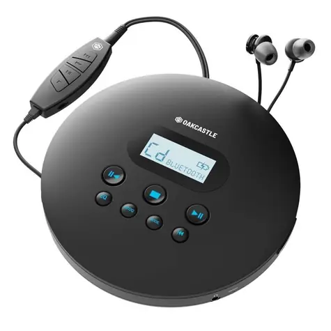 Majority Oakcastle CD100 schwarz / tragbarer CD-Player / 3,5 mm Klinke / Bluetooth 5.0 / AUX