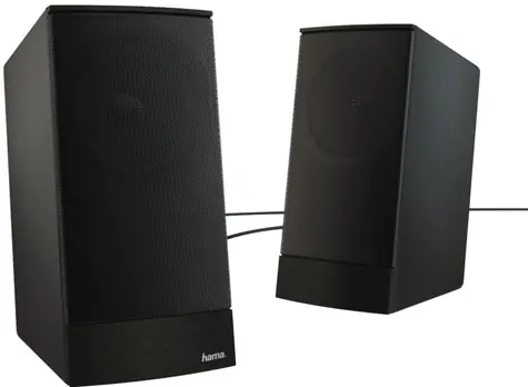 HAMA Sonic LS-208 schwarze PC-Lautsprecher 2.0 / 8 W / 3,5-mm-Klinkenanschluss