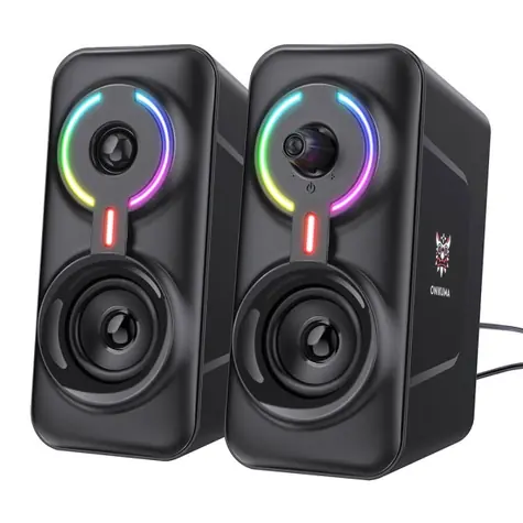 ONIKUMA L6 mit BT5.0 / Multimedia-Gaming-Lautsprecher / Bluetooth 5.0 / 3,5-mm-Klinkenanschluss / RGB