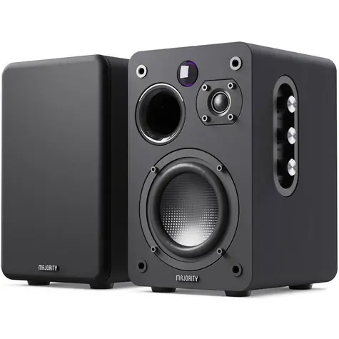 Majority D70X Regallautsprecher, schwarz / Lautsprecher / 2.0 / 70 W / Bluetooth 5.3 / AUX