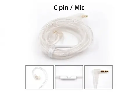 KZ - versilbertes Upgrade-Kabel 2PIN (C-Pin)
