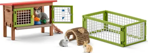 Schleich Farm WORLD 42420 Kaninchenstall / ab 3 Jahren / 8 Figuren