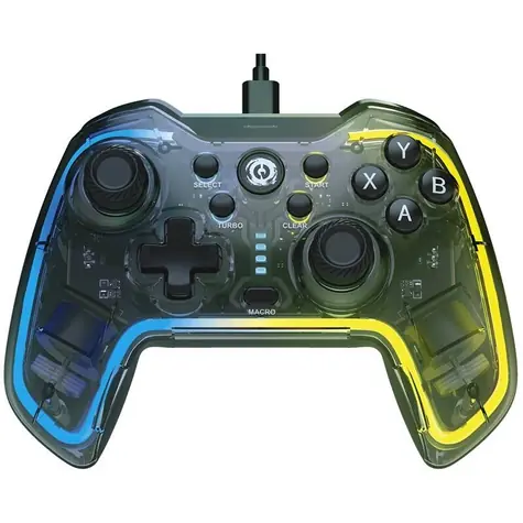 Canyon Wired Gamepad GP-2 RGB 4in1 (Nintendo Switch & Android TV & PC & PS3) transparent
