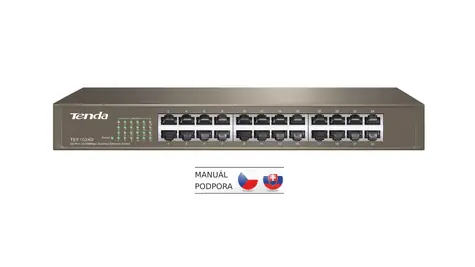 Tenda TEF1024D / 24x LAN 10/100 / Switch / Rackmount / 6kV-Schutz / Metall